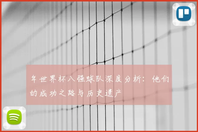 年世界杯八强球队深度分析：他们的成功之路与历史遗产