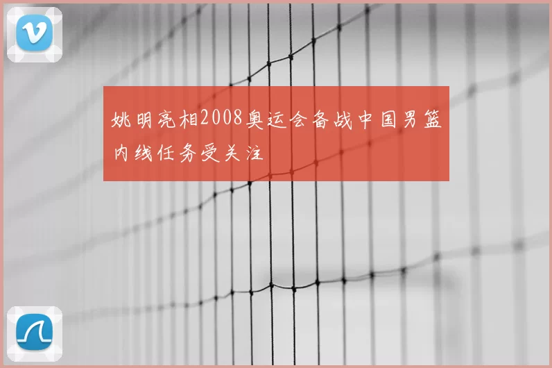 姚明亮相2008奥运会备战中国男篮内线任务受关注